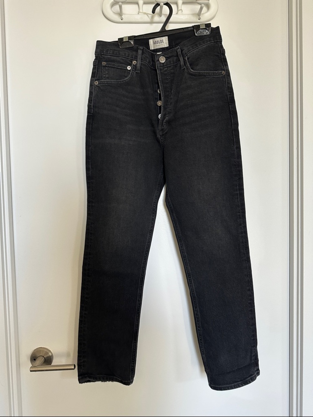 Agolde Black Straight-Leg Jeans